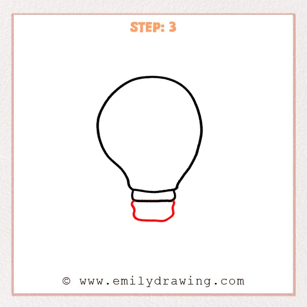 how to draw a light bulb - Step 3